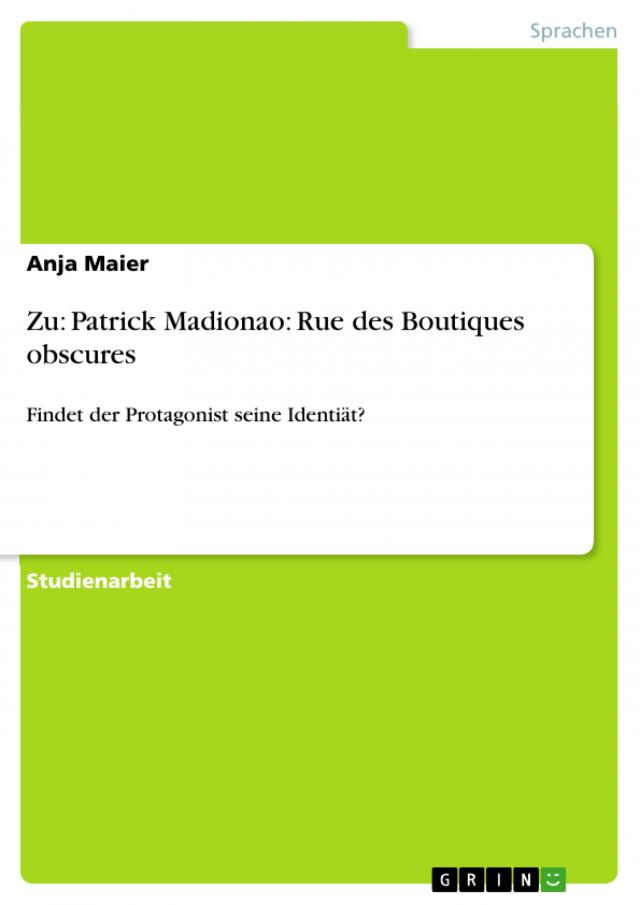 Zu: Patrick Madionao: Rue des Boutiques obscures