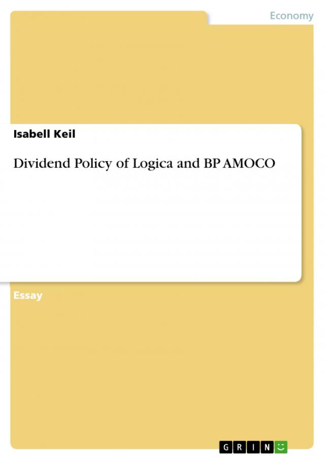 Dividend Policy of Logica and BP AMOCO