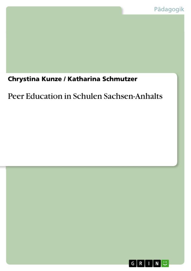 Peer Education in Schulen Sachsen-Anhalts