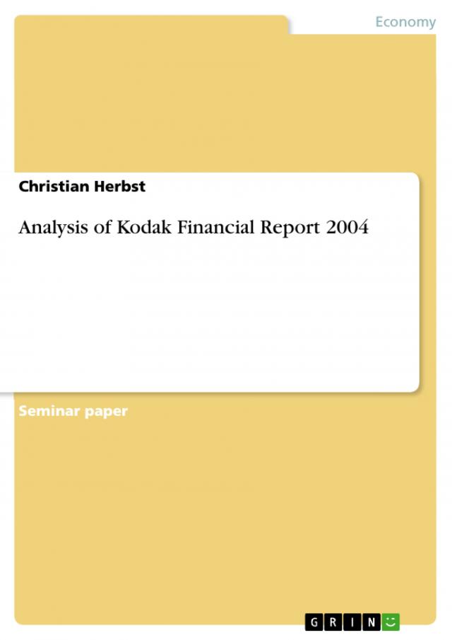 Analysis of Kodak Financial Report 2004