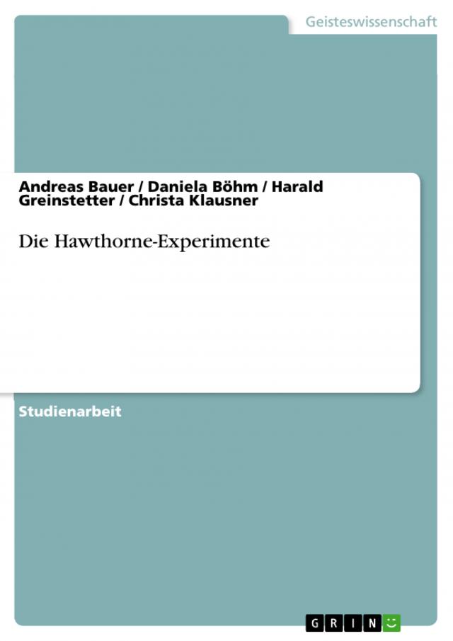 Die Hawthorne-Experimente