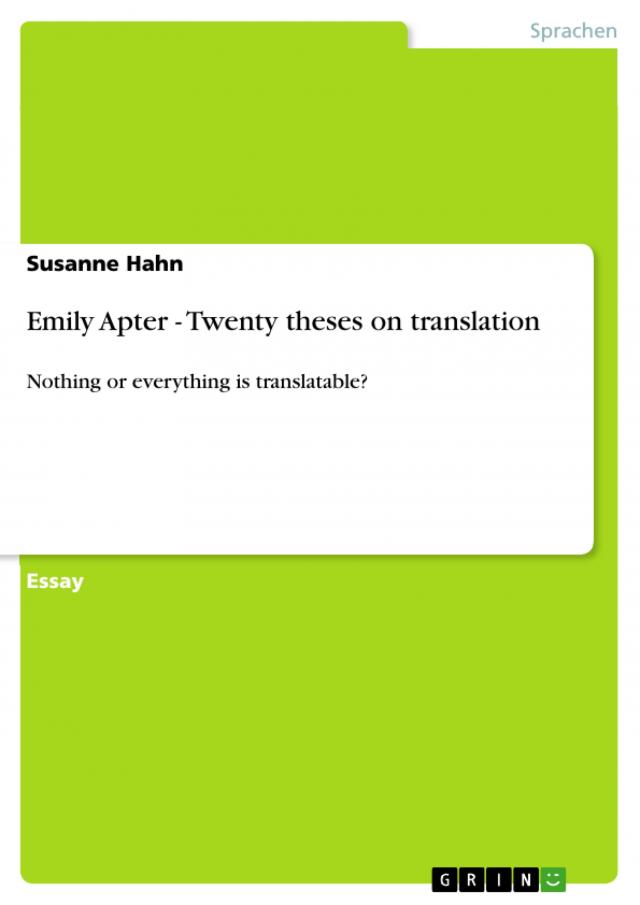Emily Apter - Twenty theses on translation