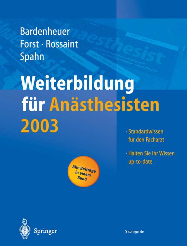 Weiterbildung für Anästhesisten 2003