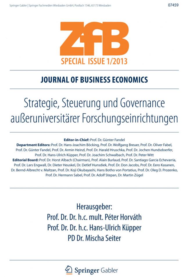Strategie, Steuerung und Governance außeruniversitärer Forschungseinrichtungen