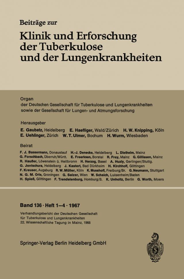 Verhandlungsbericht der Deutschen Tuberkulose-Tagung 1966