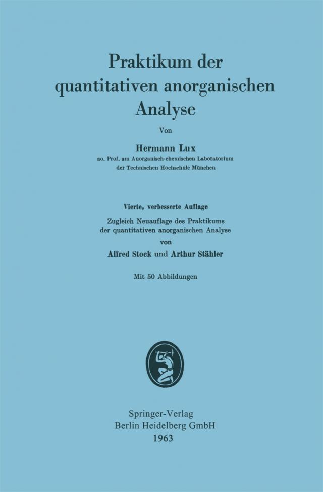 Praktikum der quantitativen anorganischen Analyse