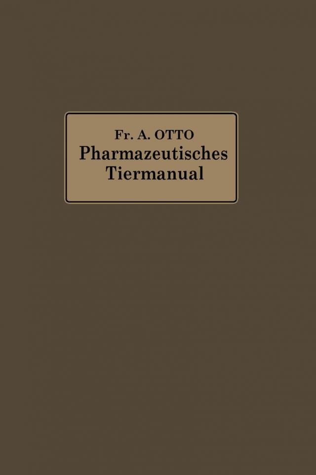 Pharmazeutisches Tier-Manual