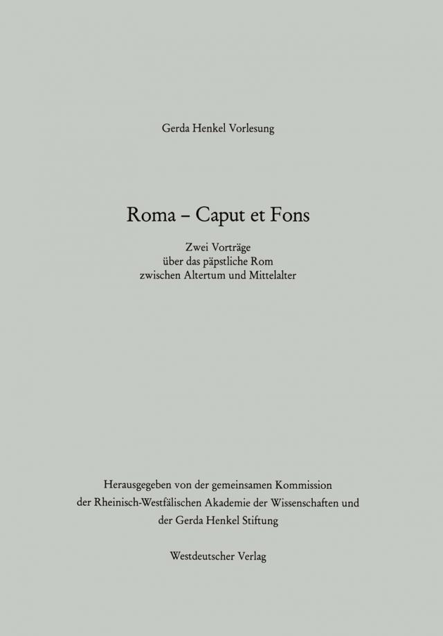 Roma — Caput et Fons