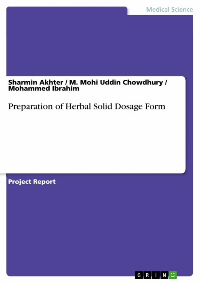 Preparation of Herbal Solid Dosage Form