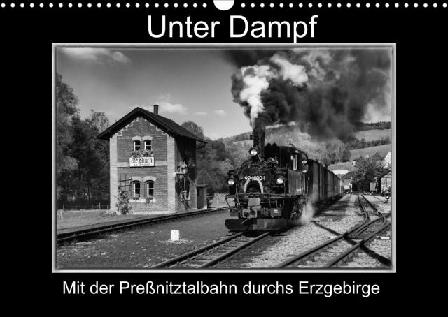 Unter Dampf - Mit der Preßnitztalbahn durchs Erzgebirge (Wandkalender 2022 DIN A3 quer)
