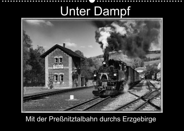 Unter Dampf - Mit der Preßnitztalbahn durchs Erzgebirge (Wandkalender 2022 DIN A2 quer)