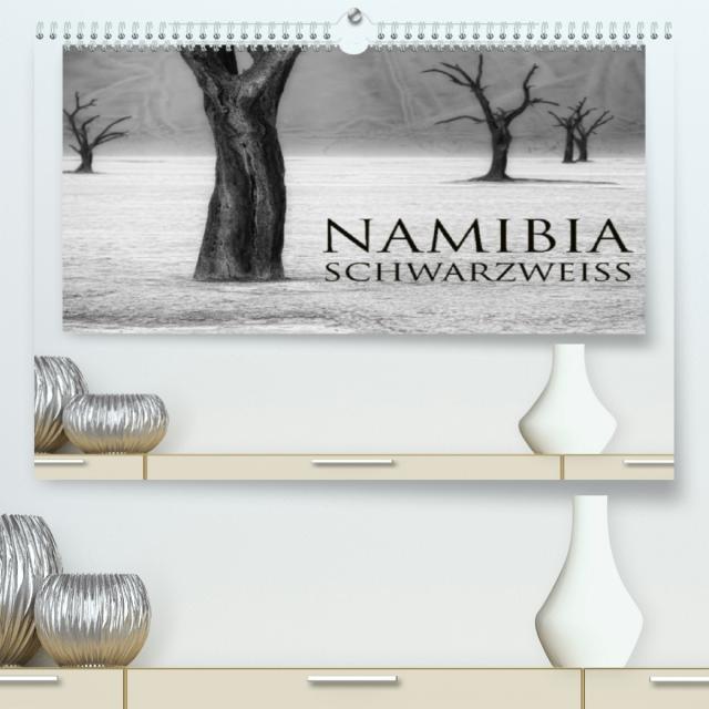 Namibia schwarzweiß (Premium, hochwertiger DIN A2 Wandkalender 2022, Kunstdruck in Hochglanz)