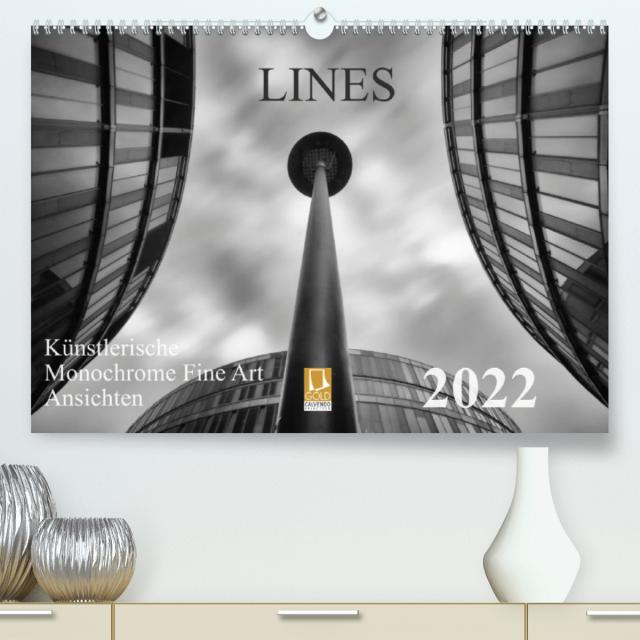 LINES - Künstlerische Monochrome Fine Art Ansichten (Premium, hochwertiger DIN A2 Wandkalender 2022, Kunstdruck in Hochglanz)