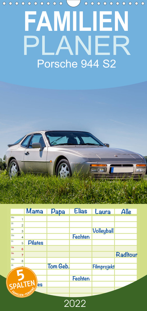 Familienplaner Porsche 944 S2 (Wandkalender 2022 , 21 cm x 45 cm, hoch)