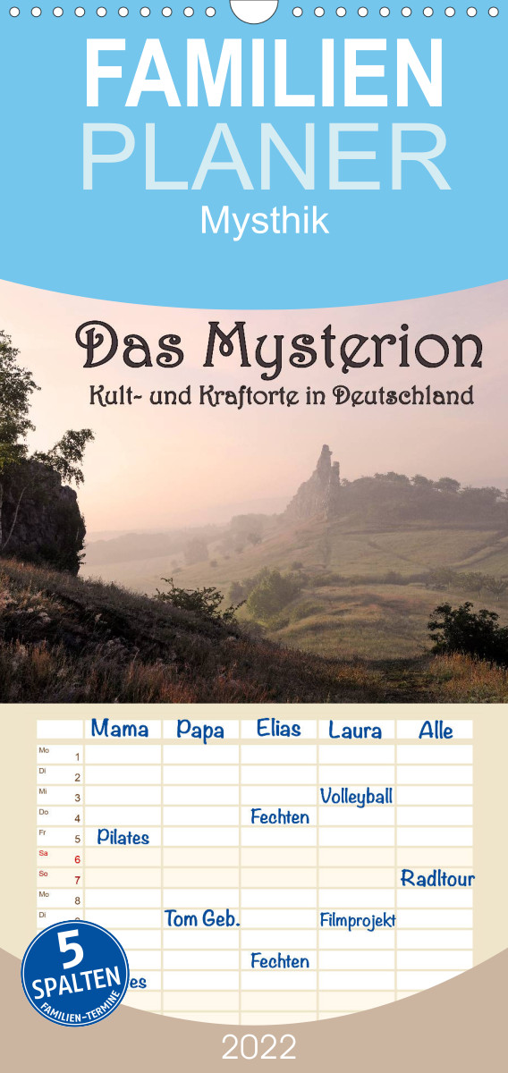 Familienplaner Das Mysterion - Kult- und Kraftorte in Deutschland (Wandkalender 2022 , 21 cm x 45 cm, hoch)