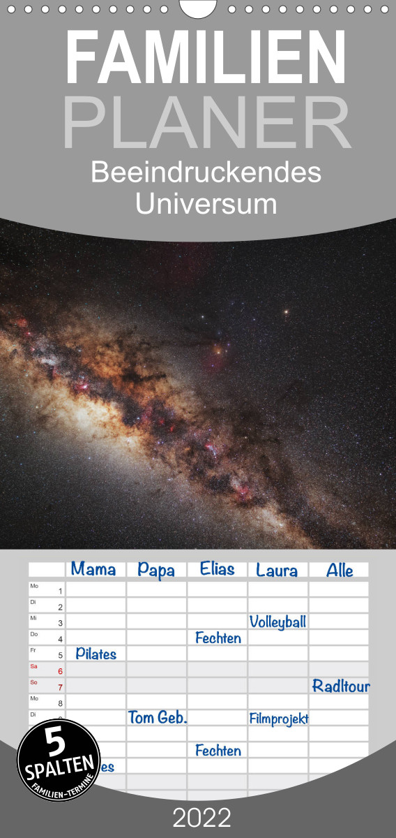 Familienplaner Beeindruckendes Universum (Wandkalender 2022 , 21 cm x 45 cm, hoch)