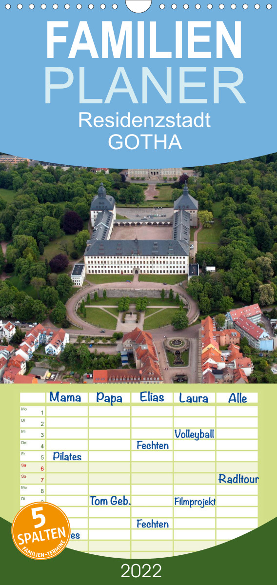 Residenzstadt GOTHA - Familienplaner hoch (Wandkalender 2022 , 21 cm x 45 cm, hoch)