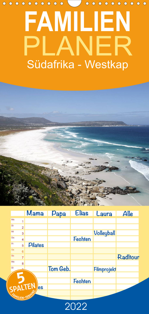 Südafrika - Westkap - Familienplaner hoch (Wandkalender 2022 , 21 cm x 45 cm, hoch)
