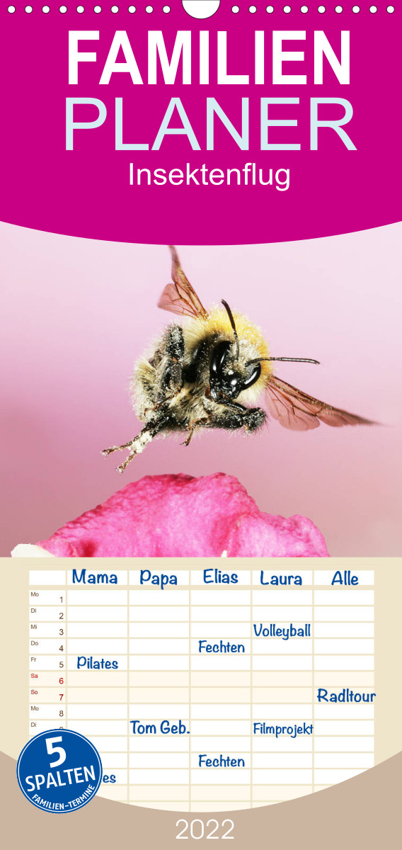 Familienplaner Insektenflug (Wandkalender 2022 , 21 cm x 45 cm, hoch)
