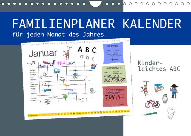 Kinderleichtes ABC - Familienplaner Kalender (Wandkalender 2022 DIN A4 quer)