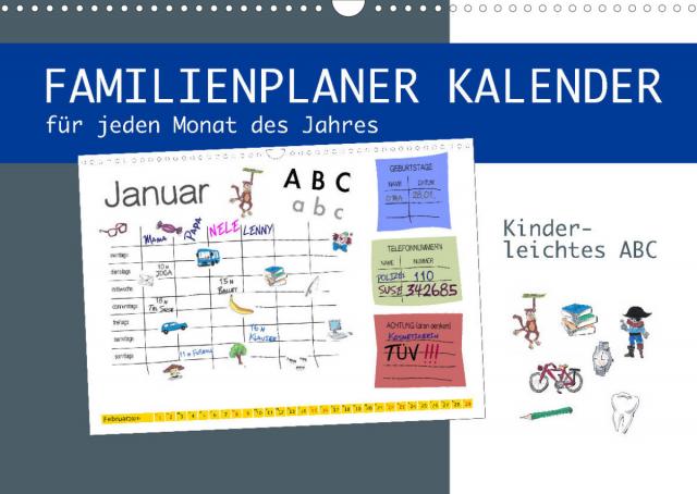 Kinderleichtes ABC - Familienplaner Kalender (Wandkalender 2022 DIN A3 quer)