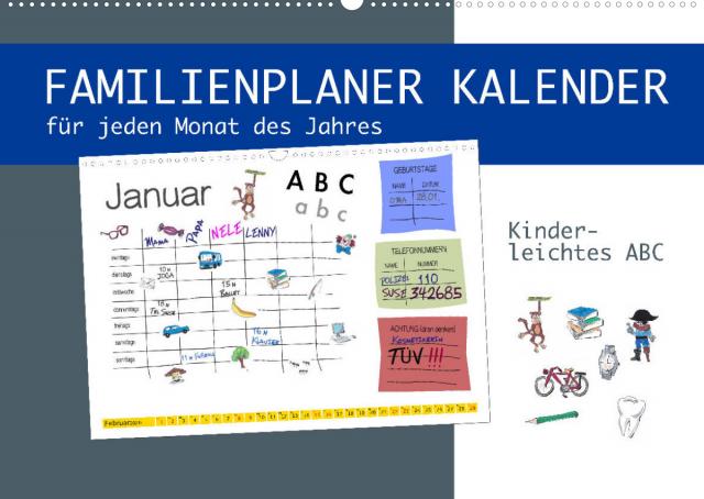 Kinderleichtes ABC - Familienplaner Kalender (Wandkalender 2022 DIN A2 quer)
