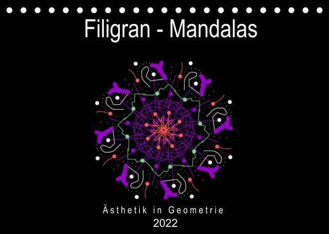 Filigran - Mandalas (Tischkalender 2022 DIN A5 quer)