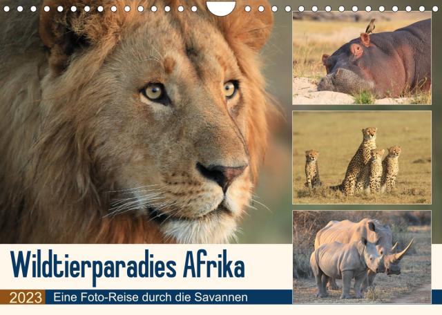 Wildtierparadies Afrika - Eine Foto-Reise durch die Savannen (Wandkalender 2023 DIN A4 quer)