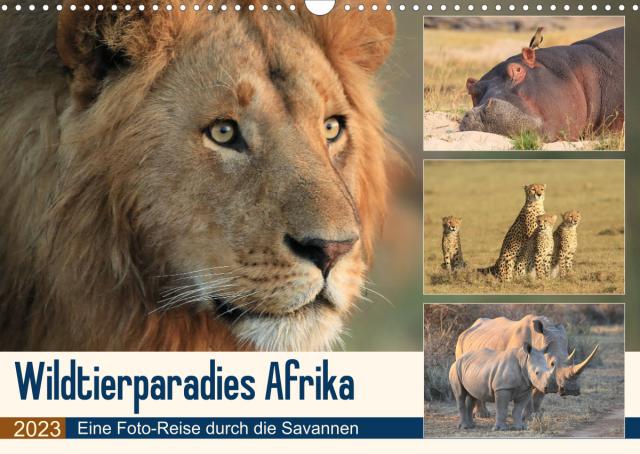 Wildtierparadies Afrika - Eine Foto-Reise durch die Savannen (Wandkalender 2023 DIN A3 quer)