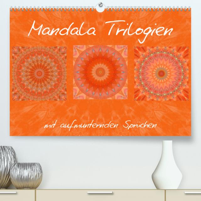 Mandala TrilogienAT-Version (Premium, hochwertiger DIN A2 Wandkalender 2023, Kunstdruck in Hochglanz)