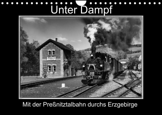 Unter Dampf - Mit der Preßnitztalbahn durchs Erzgebirge (Wandkalender 2023 DIN A4 quer)
