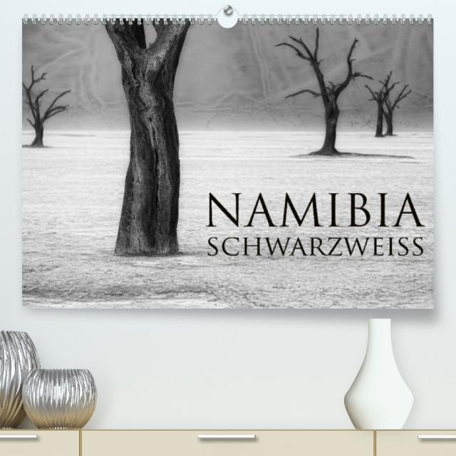 Namibia schwarzweiß (Premium, hochwertiger DIN A2 Wandkalender 2023, Kunstdruck in Hochglanz)
