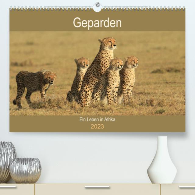 Geparden - Ein Leben in Afrika (Premium, hochwertiger DIN A2 Wandkalender 2023, Kunstdruck in Hochglanz)