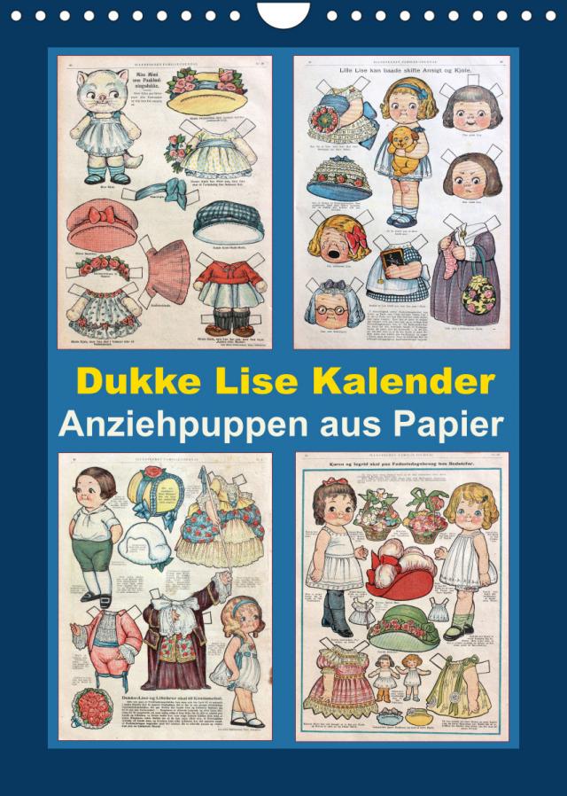 Dukke Lise Kalender - Anziehpuppen aus Papier (Wandkalender 2023 DIN A4 hoch)
