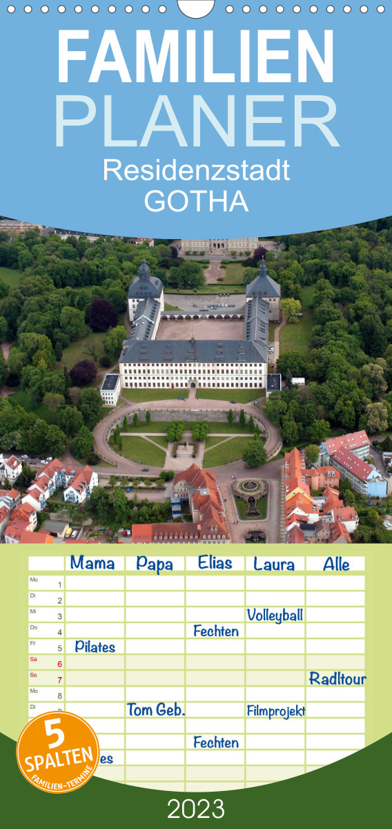 Familienplaner Residenzstadt GOTHA (Wandkalender 2023 , 21 cm x 45 cm, hoch)