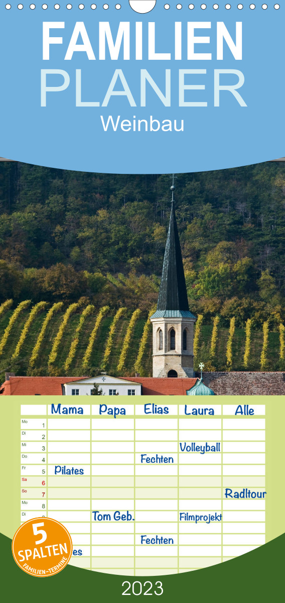 Familienplaner Strukturen im Weinbau (Wandkalender 2023 , 21 cm x 45 cm, hoch)