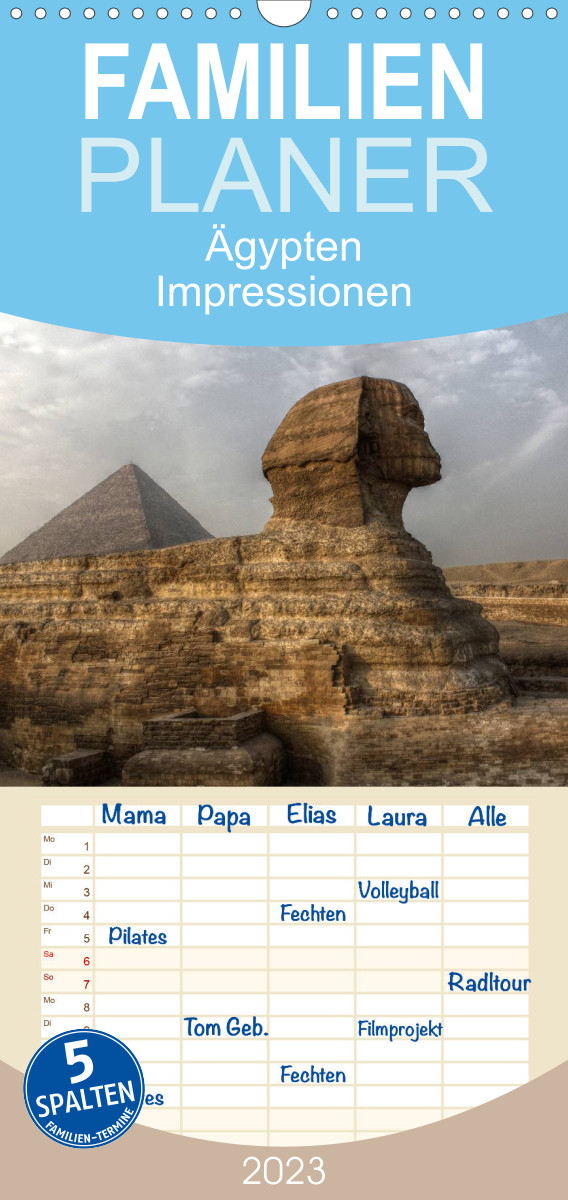 Familienplaner Ägypten - Impressionen (Wandkalender 2023 , 21 cm x 45 cm, hoch)