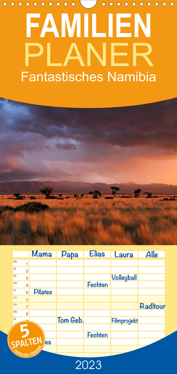 Familienplaner Fantastisches Namibia (Wandkalender 2023 , 21 cm x 45 cm, hoch)