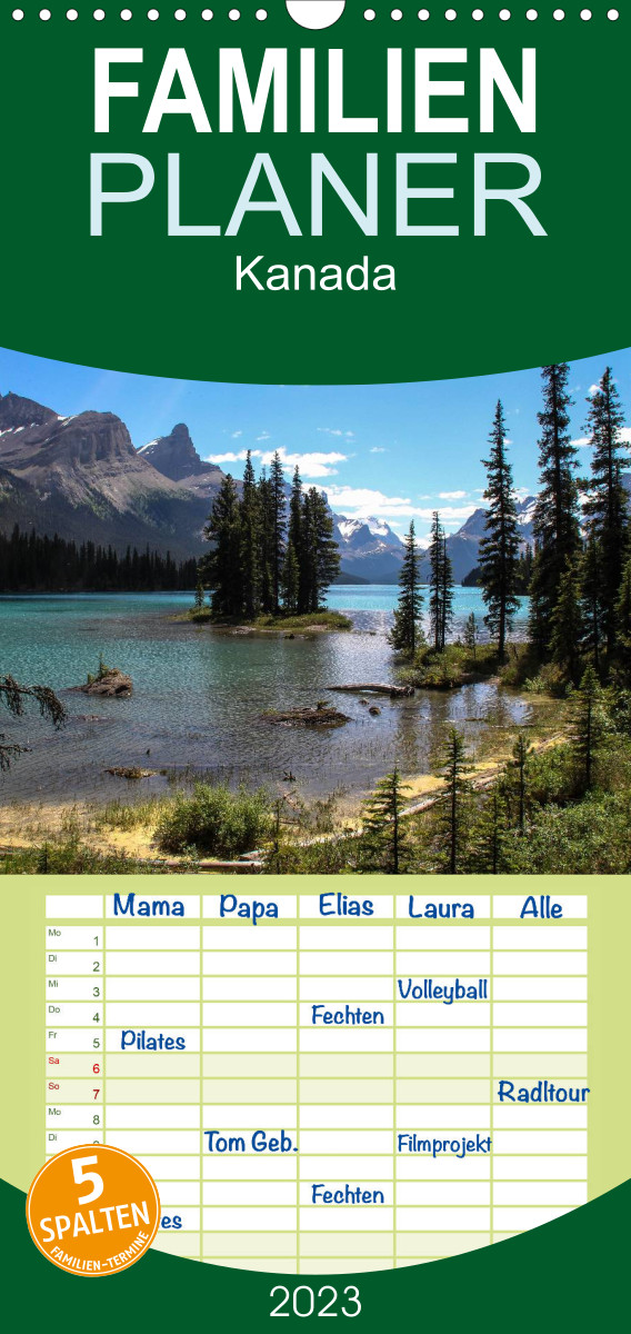 Familienplaner Kanada (Wandkalender 2023 , 21 cm x 45 cm, hoch)