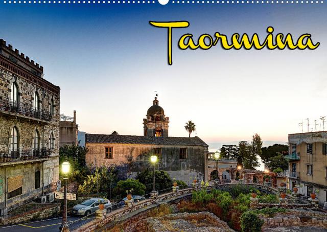 Taormina zur blauen Stunde (Wandkalender 2023 DIN A2 quer)