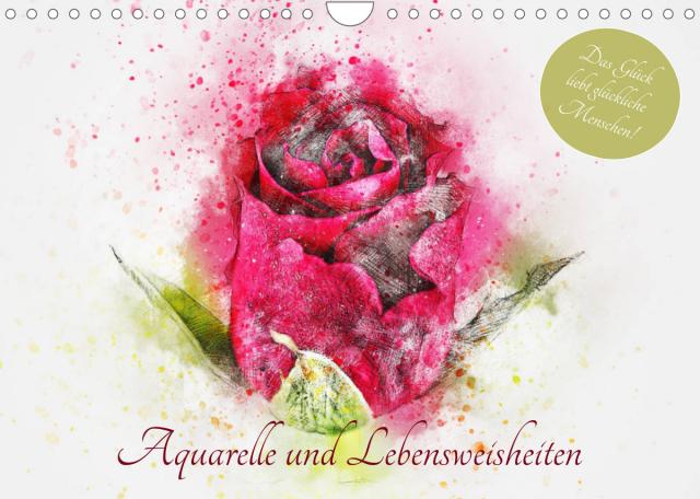 Aquarelle und Lebensweisheiten (Wandkalender 2023 DIN A4 quer)