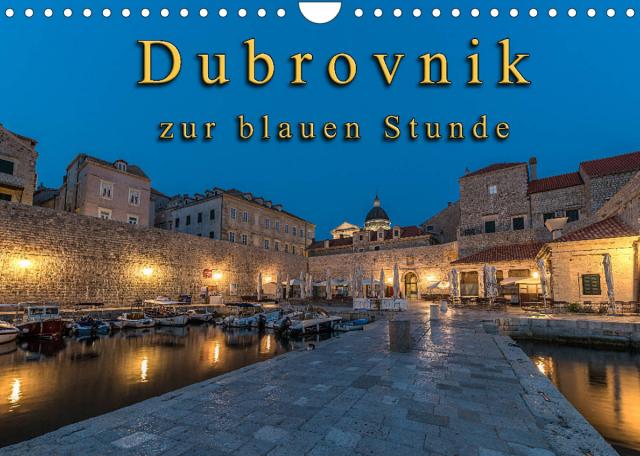 Dubrovnik zur blauen Stunde (Wandkalender 2023 DIN A4 quer)