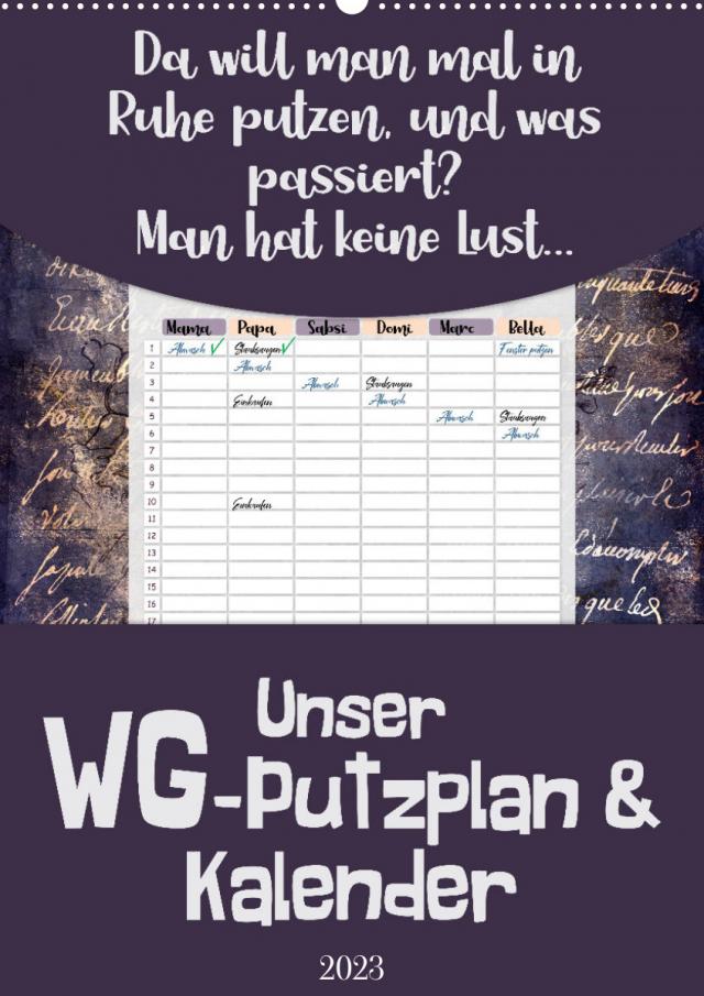 Gothic WG-Putzplan & Kalender 2023 (Wandkalender 2023 DIN A2 hoch)