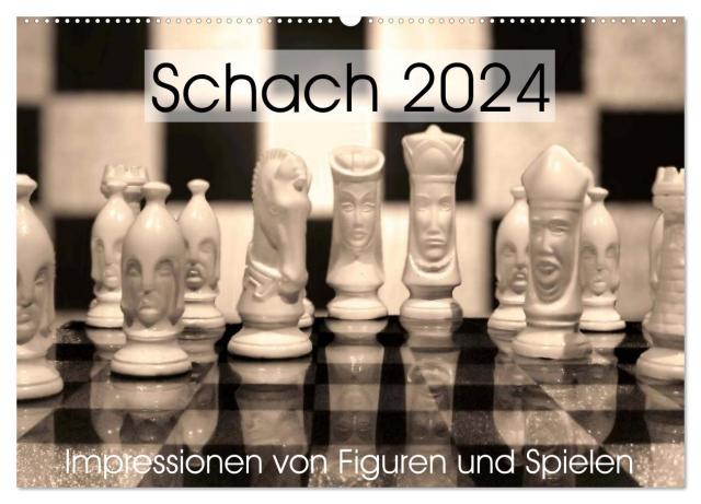 Schach 2024. Impressionen von Figuren und Spielen (Wandkalender 2024 DIN A2 quer), CALVENDO Monatskalender