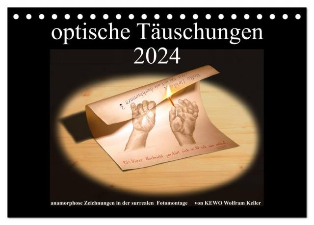 optische Täuschungen 2024 (Tischkalender 2024 DIN A5 quer), CALVENDO Monatskalender