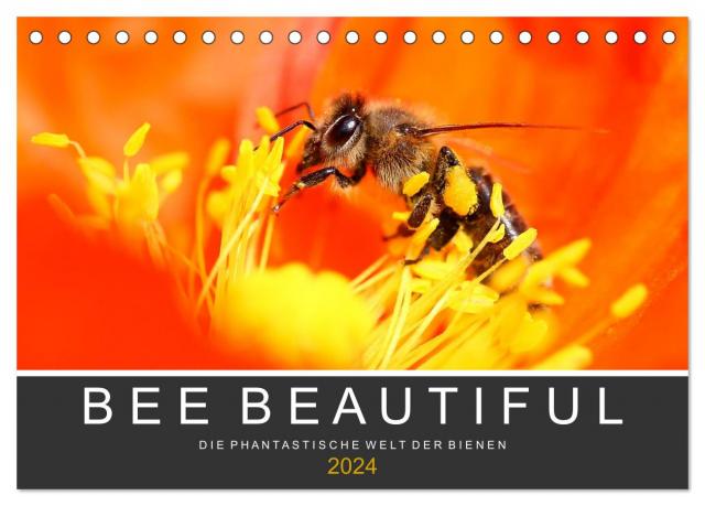 Bee Beautiful - Die phantastische Welt der Bienen (Tischkalender 2024 DIN A5 quer), CALVENDO Monatskalender