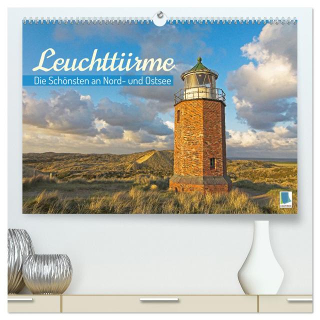 Leuchttürme: Die Schönsten an Nord- und Ostsee (hochwertiger Premium Wandkalender 2024 DIN A2 quer), Kunstdruck in Hochglanz