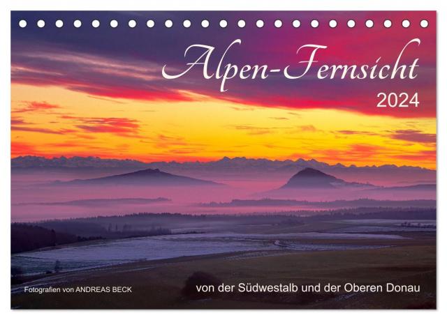 Alpen-Fernsichten von der Südwestalb und Oberen Donau (Tischkalender 2024 DIN A5 quer), CALVENDO Monatskalender