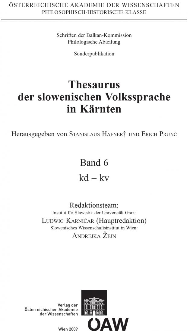 Thesaurus der slowenischen Volkssprache in Kärnten