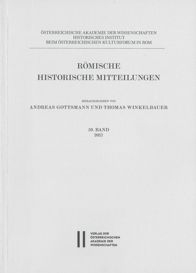 Römische Historische Mitteilungen 59/2017